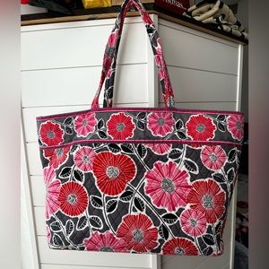 Vera Bradley Red and Pink Floral Grand Tote